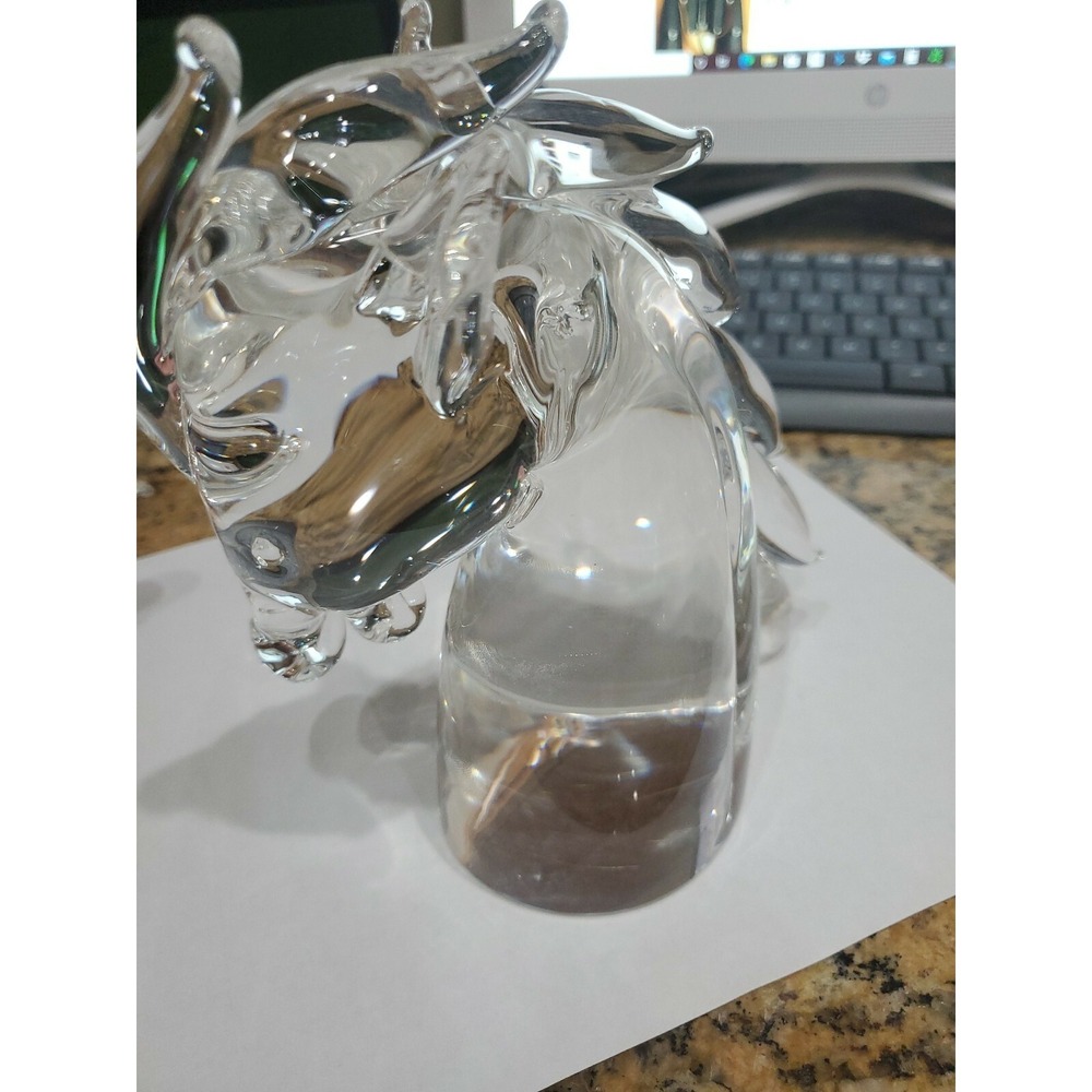 Cartier Clear Crystal Horse Head Sculpture - Picture 3 of 6